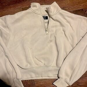 Ardene cream quarter zip sweater